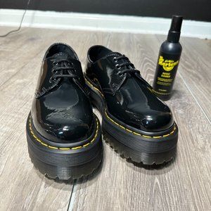 Dr. Martens 1461 Black Patent Leather Quads Womens Ankle Boots